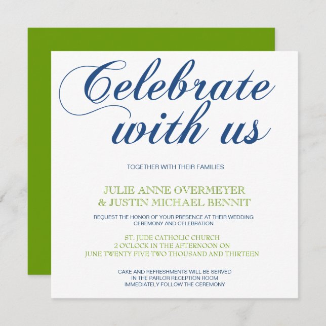 Convite De Casamento Corrin Calliographic (Frente/Verso)