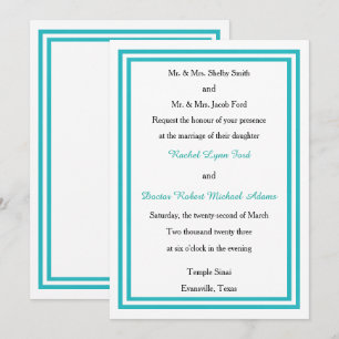 Convite de Casamento - Corte Duplo Verde -5x7