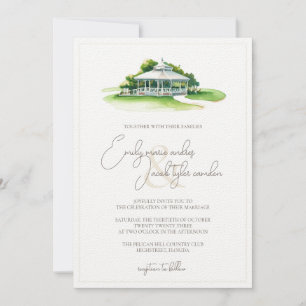 Convite de casamento - Country Club in Watercolor