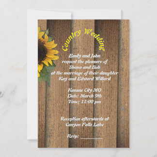 Convite de casamento country com arte da noiva
