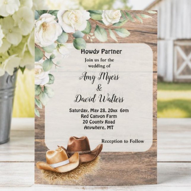 Convite de Casamento Country Cowboy Western (Criador carregado)