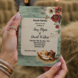 Convite de Casamento Country Cowboy Western (enfer