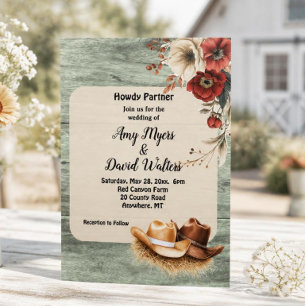 Convite de Casamento Country Cowboy Western (enfer