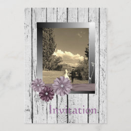 Convite de Casamento Country Daisy de madeira de c