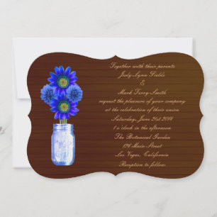 Convite de Casamento Country Rústico em Pote de Pe