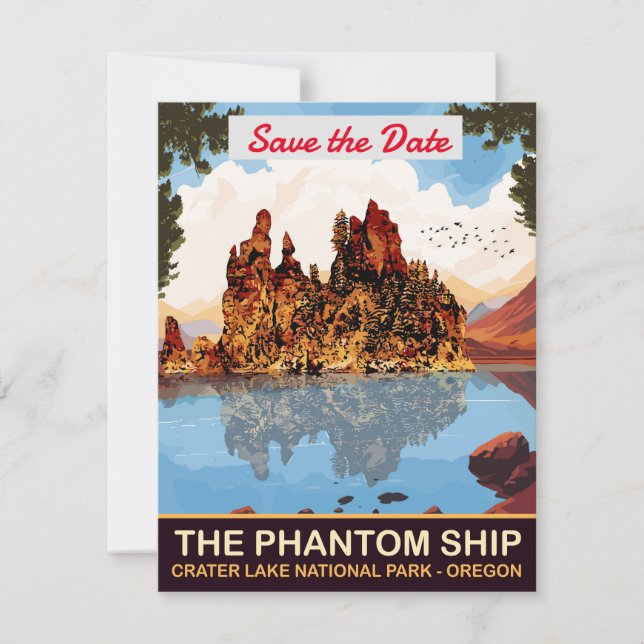 Convite de Casamento Cratera do Phantom Ship Lake (Frente)