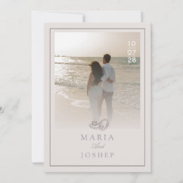 Convite de casamento creme elegante moderno editáv