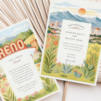 Convite de Casamento Crepúsculo Montanhoso em Reno