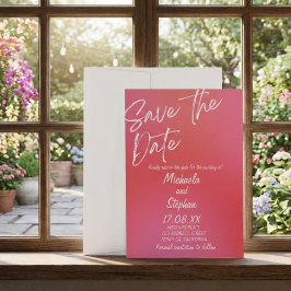 Convite de Casamento Crepúsculo Rosa e Laranja Mod
