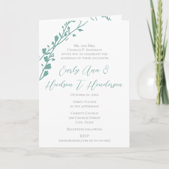 Convite de Casamento Cristão - Dois se Tornam Um (Frente)