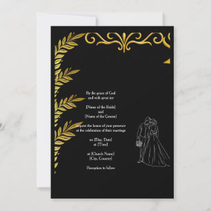 Convite de Casamento Cristão Elegante Floral Dou