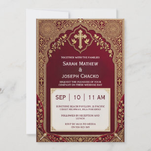 convite de casamento cristão indiano
