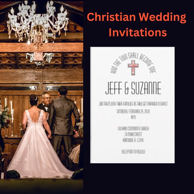 Convite de Casamento Cristão Simples Moderno Elega (Criador carregado)