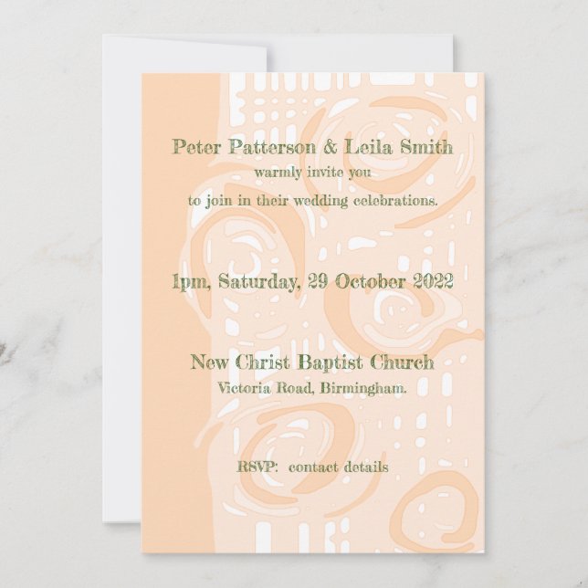 Convite de Casamento Cultura Floral Mosaico Rosa (Frente)