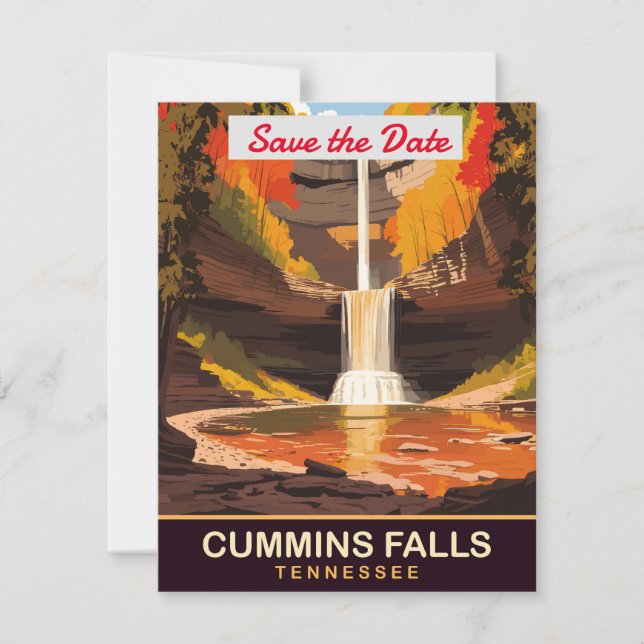Convite de Casamento Cummins Falls Tennessee (Frente)