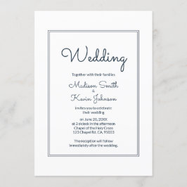 Convite de Casamento Cursivo Mínimo Simples