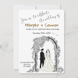 Convite de casamento Cute Doodle Save the Date