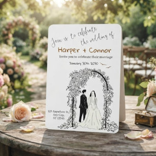 Convite de casamento Cute Doodle Save the Date