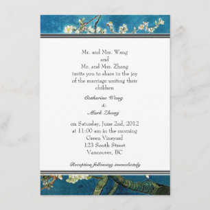 Convite de casamento da árvore de amendoeira em fl