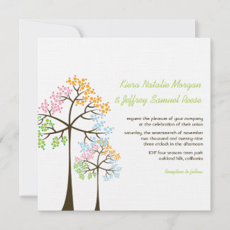 Convite de casamento da floresta da floresta de