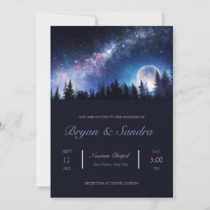 Convite de Casamento da Floresta Noite