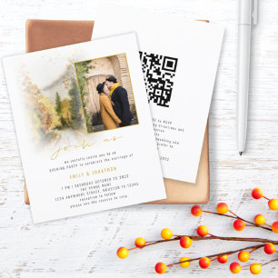 Convite de casamento da Noite de Foto QR de Árvore