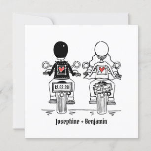 Convite De Casamento Da Noite De Motocicleta Perso