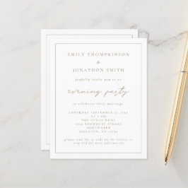 Convite De Casamento Da Noite De Script Elegante D