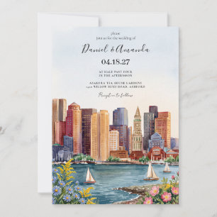 Convite de Casamento da Silhueta de Boston