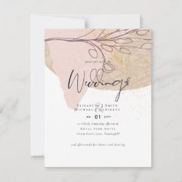 Convite de casamento da Terra Dourada abstrato Bai