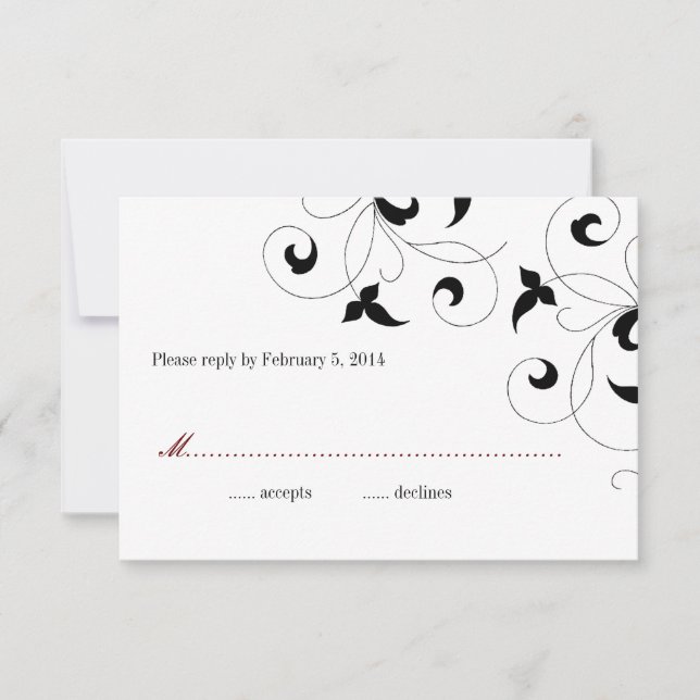 Convite de Casamento Dainty Vine RSVP (Frente)