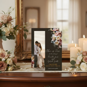 Convite de Casamento Dark Elegant Boho Flor de L