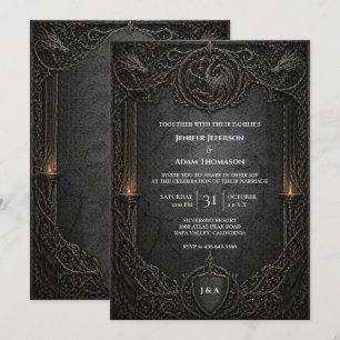 Convite de Casamento Dark GOT Gothic Halloween