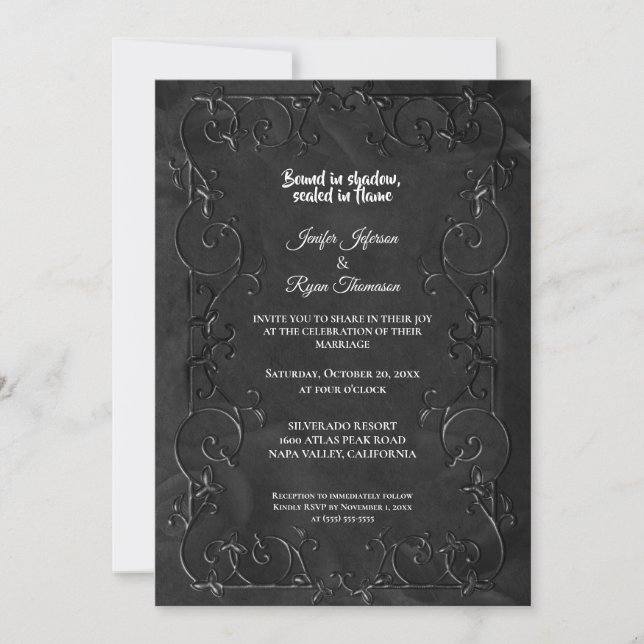Convite de casamento Dark Gothic Halloween (Frente)