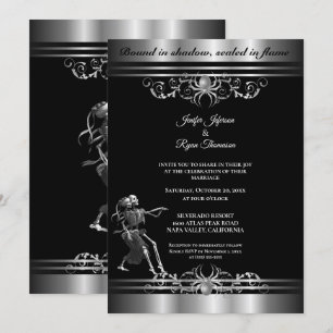 Convite de casamento Dark Gothic Halloween