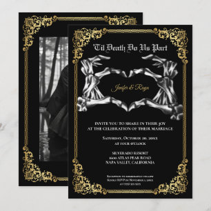 Convite de casamento Dark Gothic Halloween