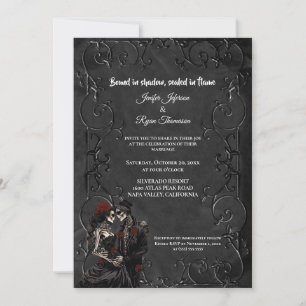 Convite de casamento Dark Gothic Halloween