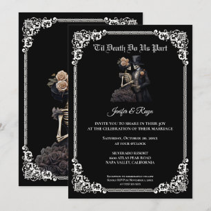 Convite de casamento Dark Gothic Halloween