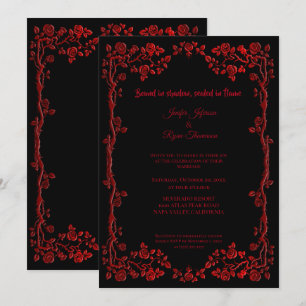 Convite de casamento Dark Gothic Halloween