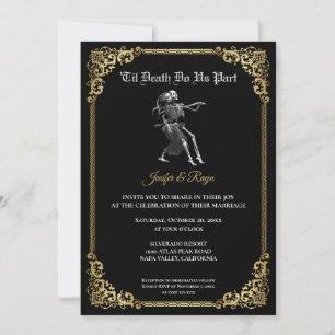 Convite de casamento Dark Gothic Halloween