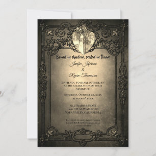 Convite de casamento Dark Gothic Halloween