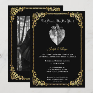 Convite de casamento Dark Gothic Halloween