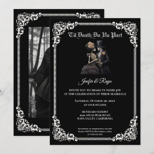 Convite de casamento Dark Gothic Halloween