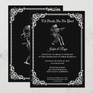 Convite de casamento Dark Gothic Halloween
