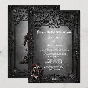 Convite de casamento Dark Gothic Halloween