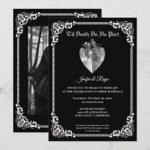 Convite de casamento Dark Gothic Halloween