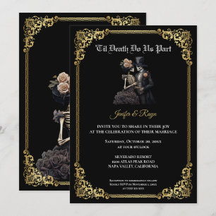 Convite de casamento Dark Gothic Halloween
