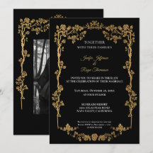 Convite de casamento Dark Gothic Halloween