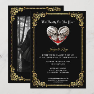 Convite de casamento Dark Gothic Halloween
