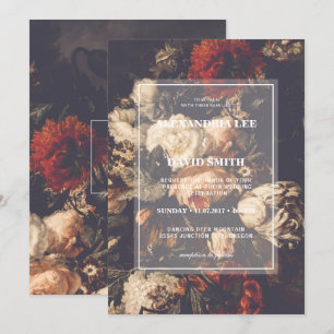 Convite de casamento Dark Moody outono Floral